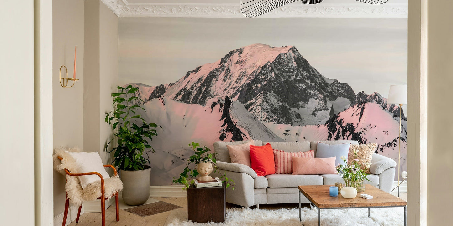 A beautiful snowcapped mountain wall mural for relaxation., GD1834