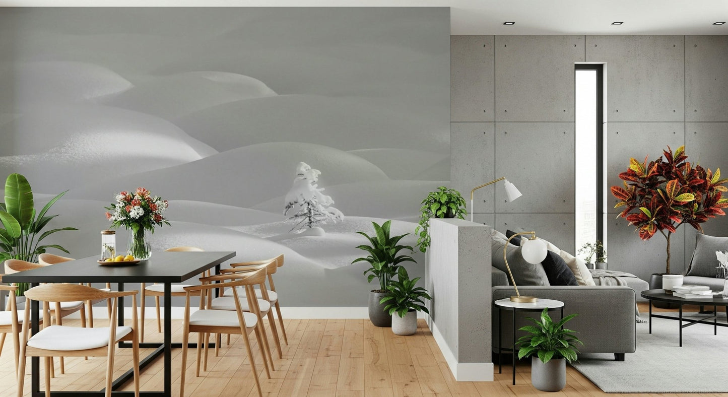 A contemplative gentle design wallpaper mural for a feature wall.