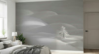 A graceful subtle pattern wall mural in cool, tranquil tones.