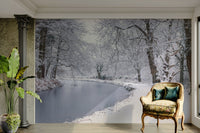 An angled shot of the mural's gentle color palette.

