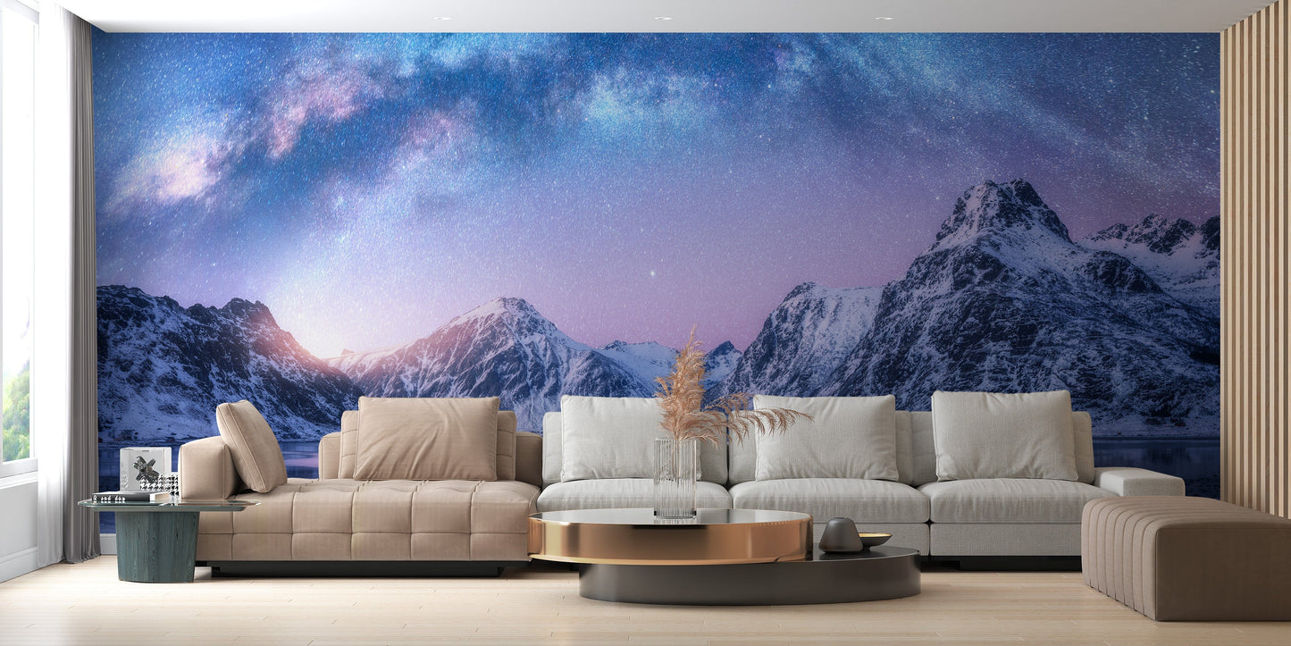 Snowy Mountain Landscape Wall Murals