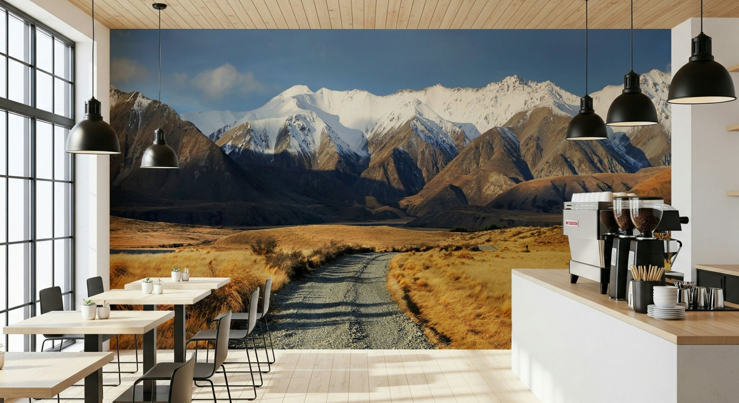 A peaceful open country mural on decorative wallpaper., GD5789