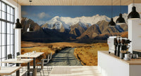 A peaceful open country mural on decorative wallpaper., GD5789