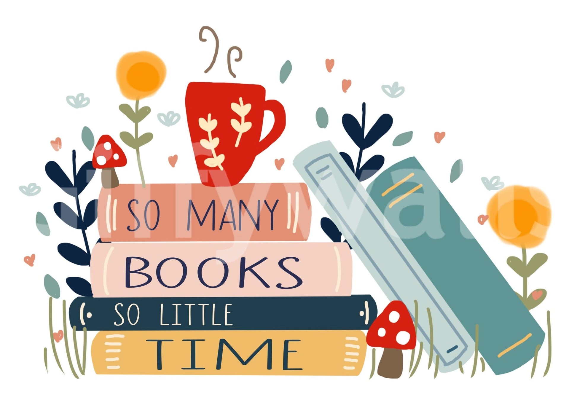Detailed view of the quote on a So Many Books wall muralD9445