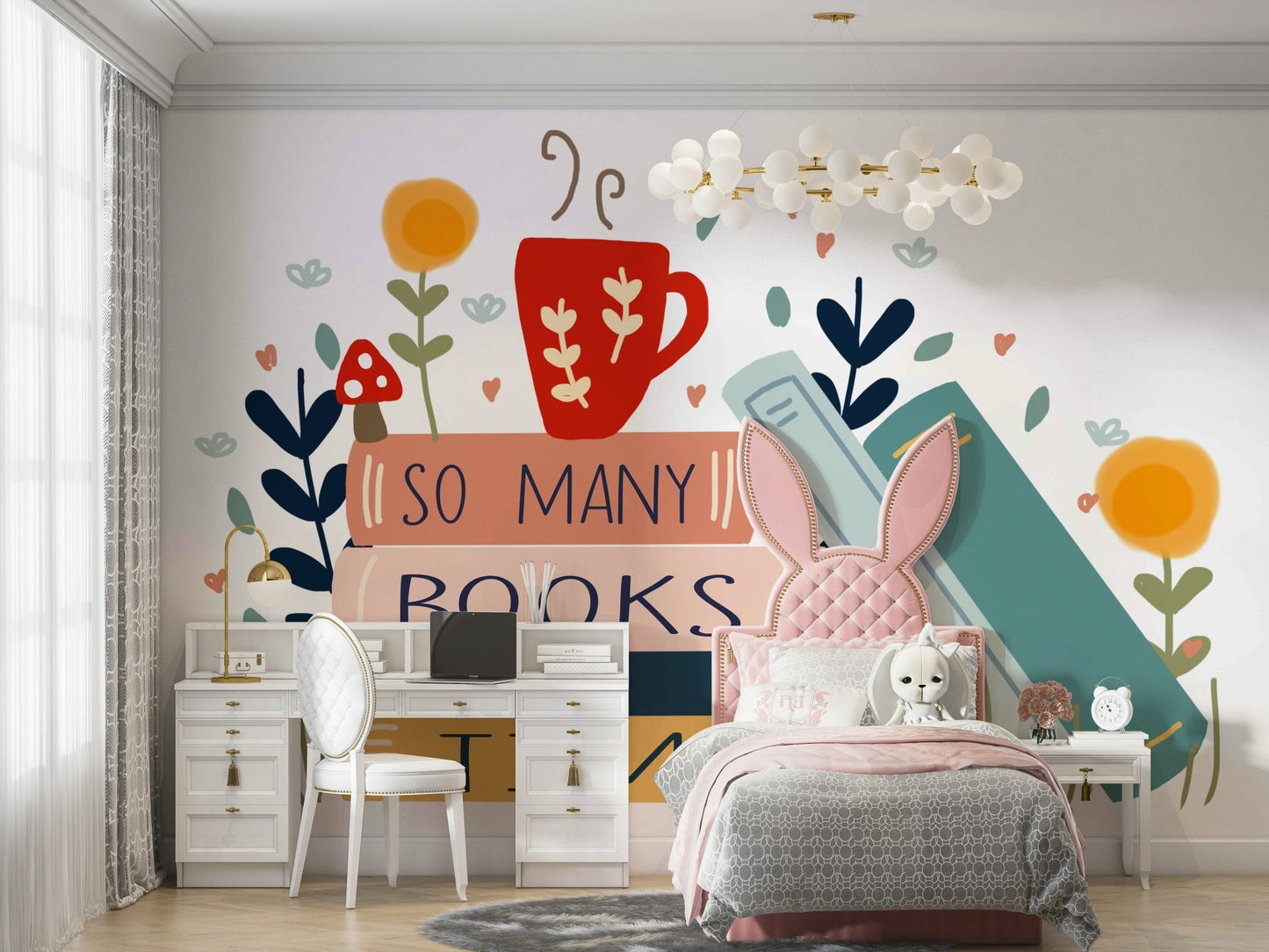 Literary Wall Mural: So Many Books So Little Time, GD1810