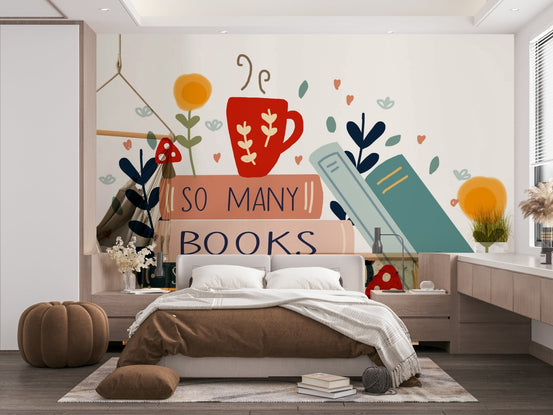 So Many Books So Little Time Wall Mural Design, GD1810