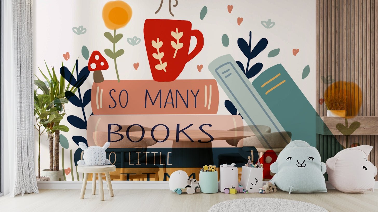 Bookish Wall Mural: So Many Books So Little Time, GD1810
