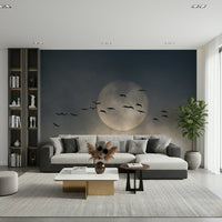 A beautiful modern art wall mural of delicate lines.