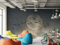 A contemplative gentle design wallpaper mural for a feature wall.