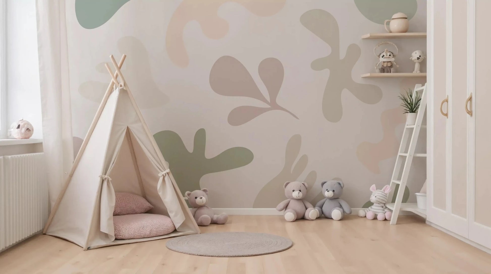Kids play area wall Soft Abstract Serenity mural modern design