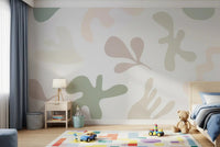 Soft Abstract Serenity mural showing organic shape pattern