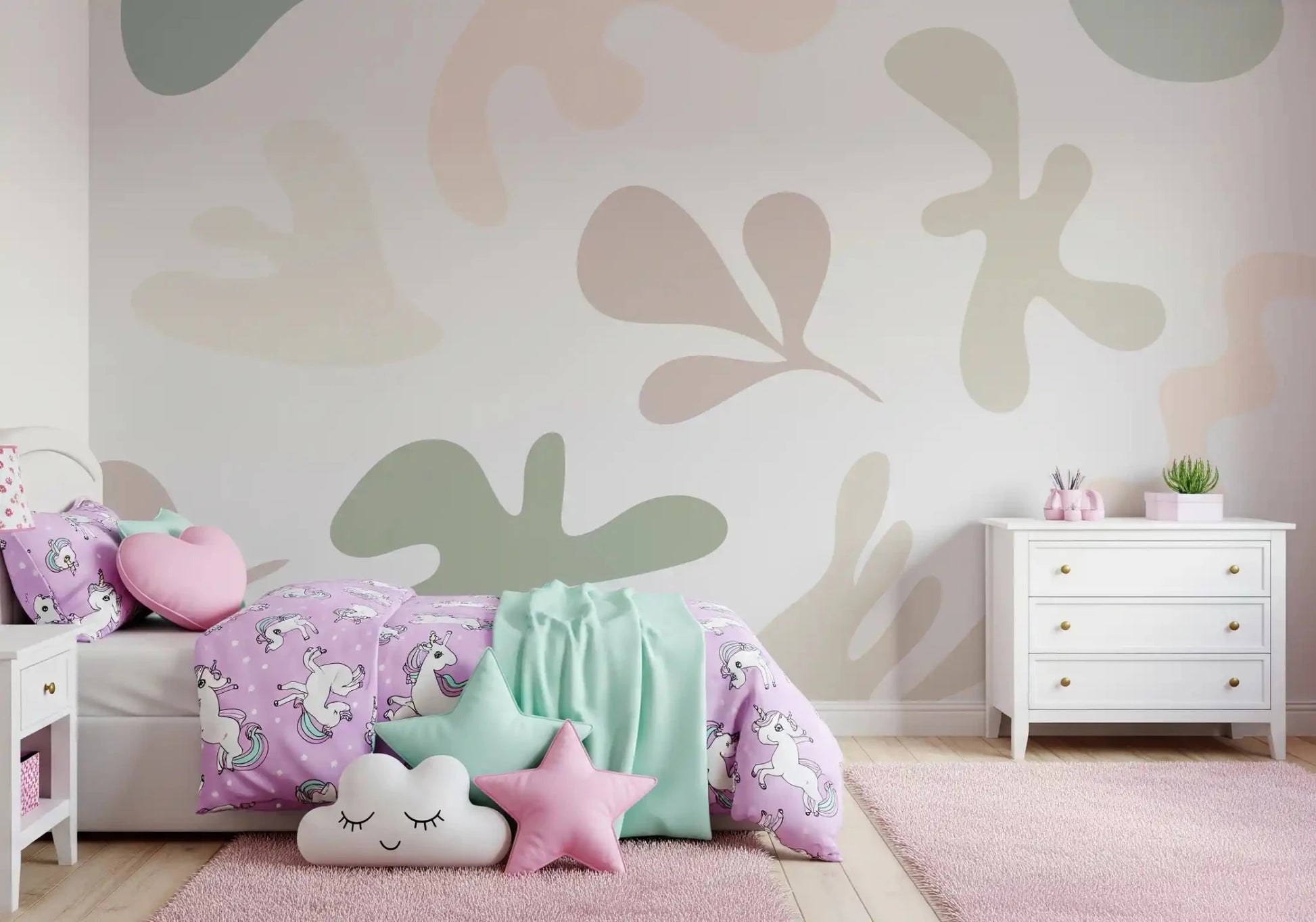Abstract pastel wall mural Soft Abstract Serenity design
