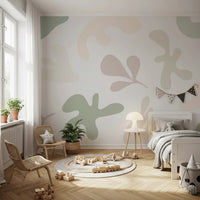 kids room with Soft Abstract Serenity wall mural abstract forms