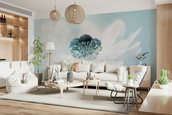 A beautiful soft focus floral wallpaper mural with anemones., GD5194