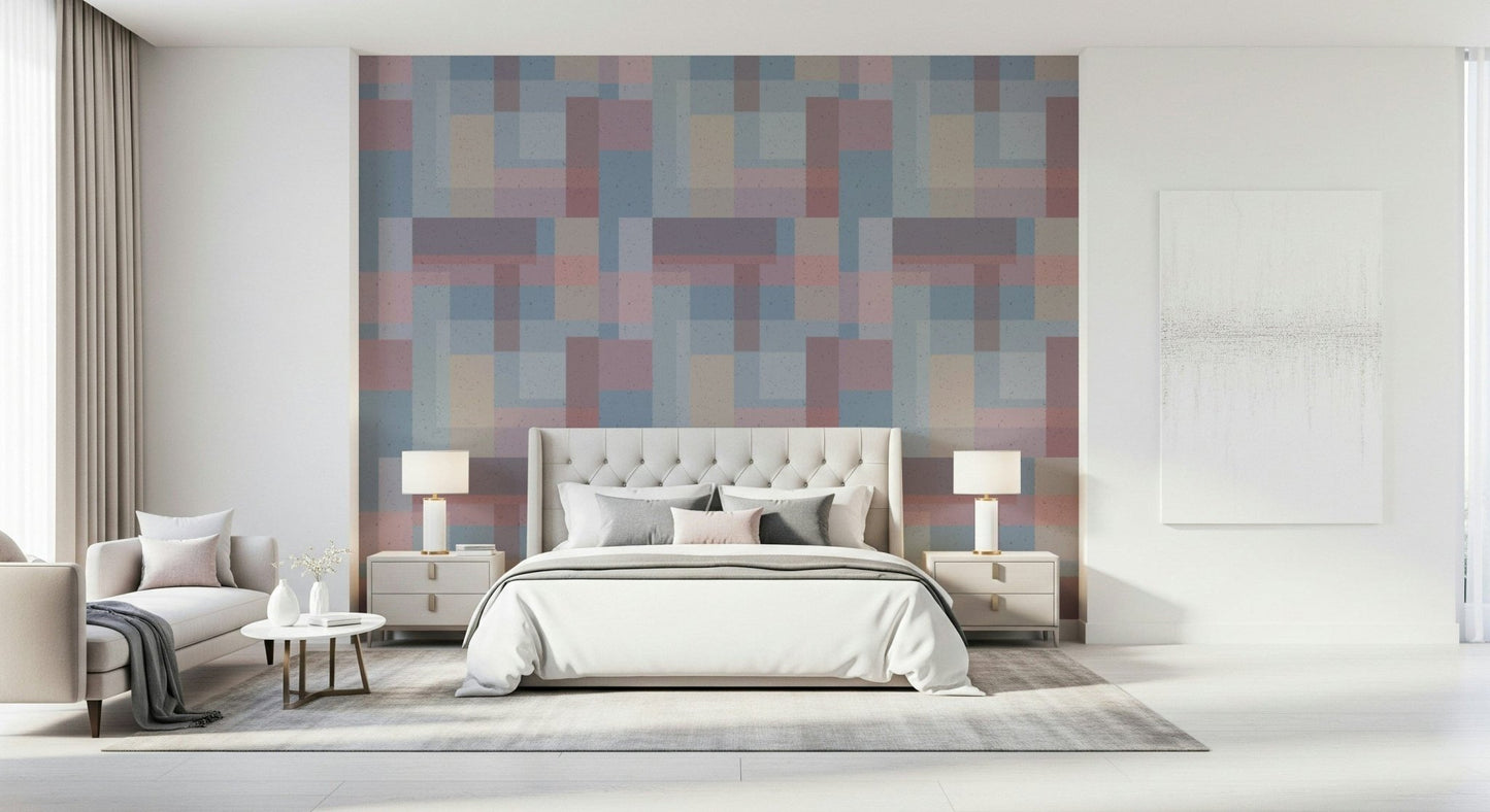 Hypnotic Soft Block Geometry Inchoate assemblage wallpaper.