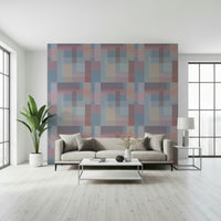 Gauzy polychromatic construct wallpaper for walls.