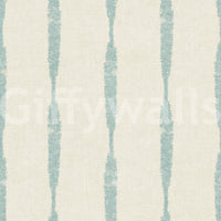 Soft blue distressed stripe wallpaper in pastel cream tones
