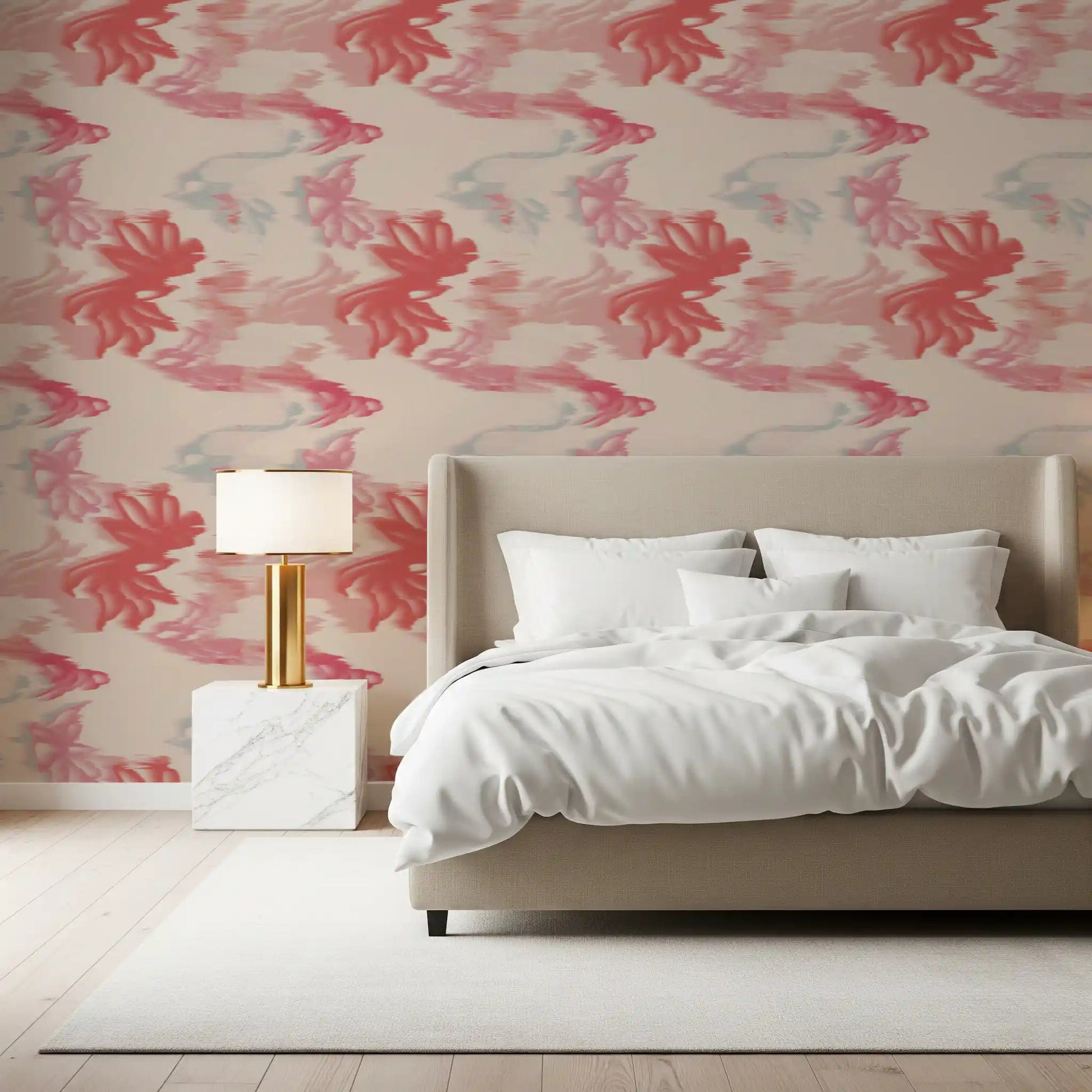 Modern blush wallpaper with Soft Blush Flow airy flowing pattern, GD9261