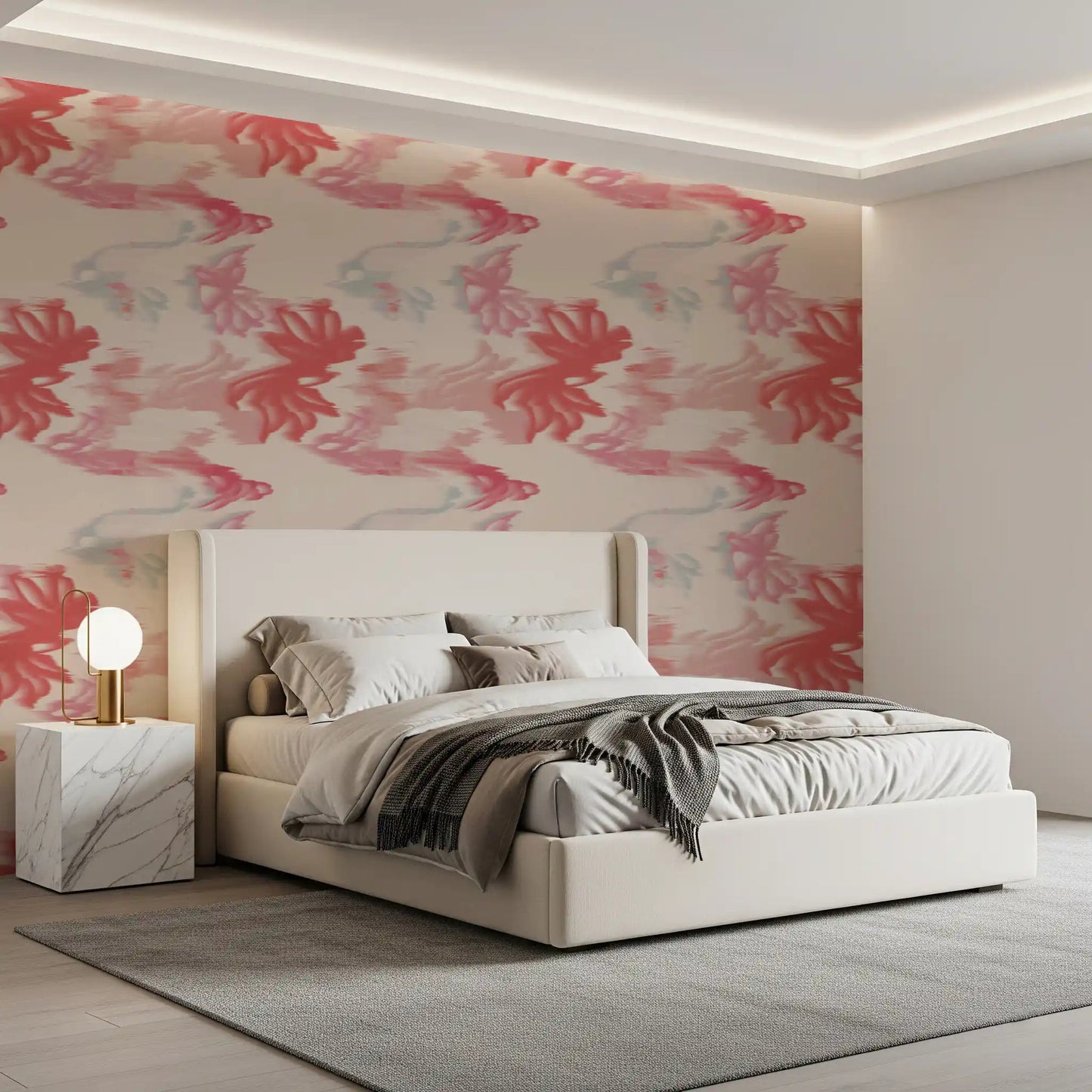 Minimal abstract blush wallpaper with Soft Blush Flow light texture, GD9261
