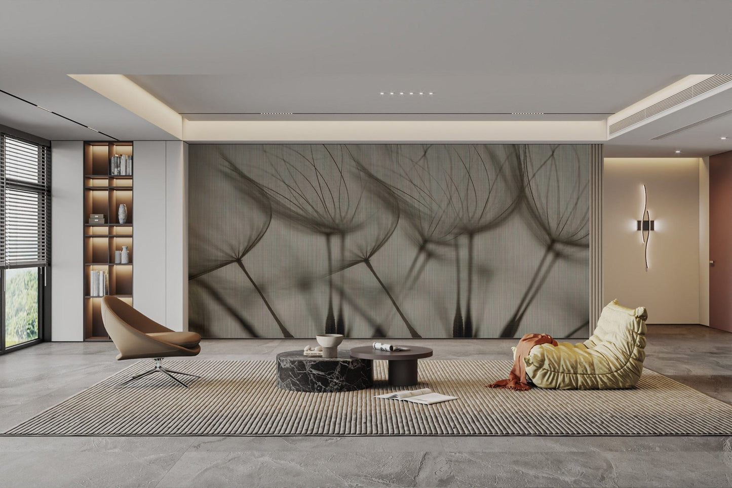 Nature-inspired floral wallpaper mural
