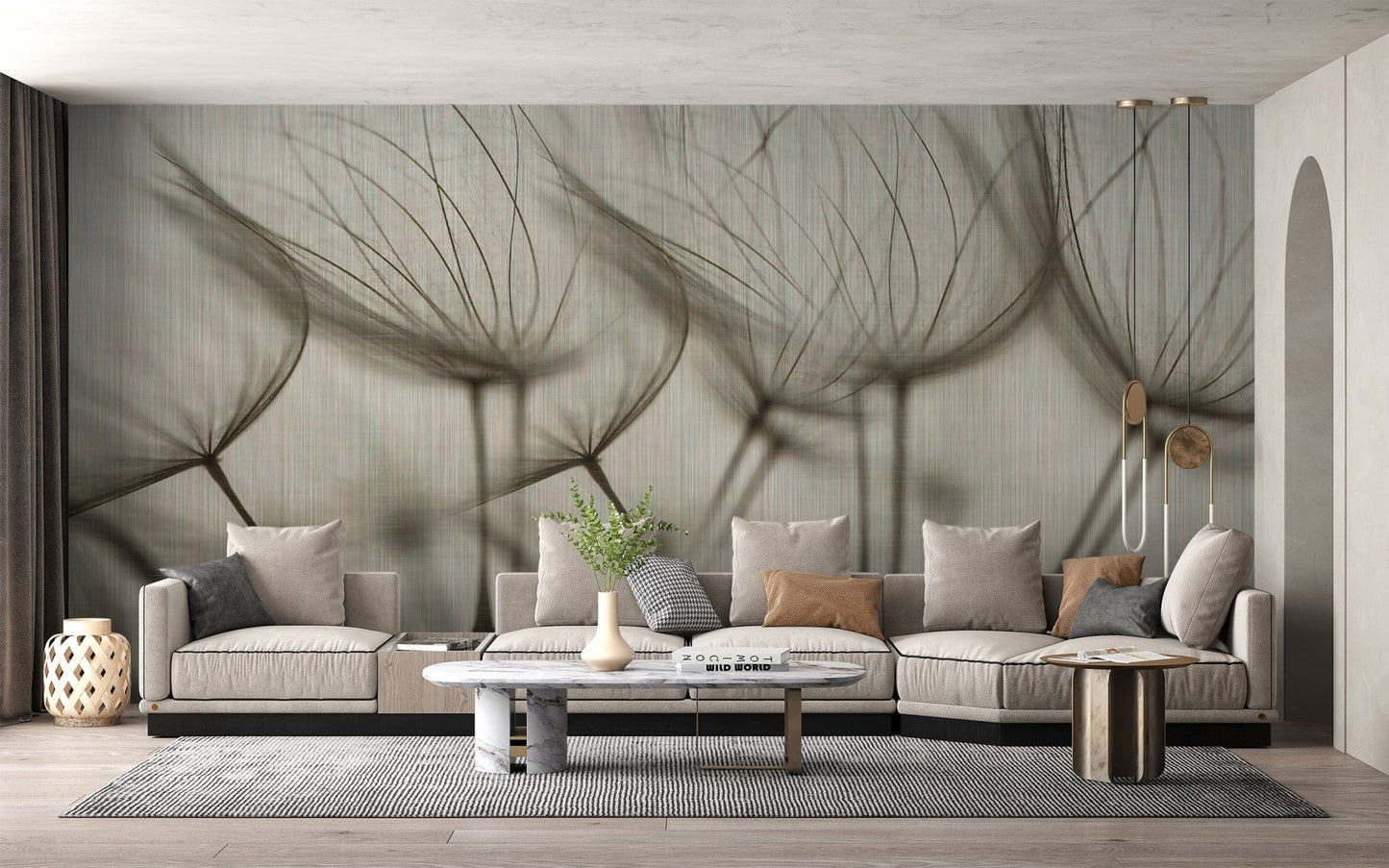 Muted floral wallpaper for home décor
