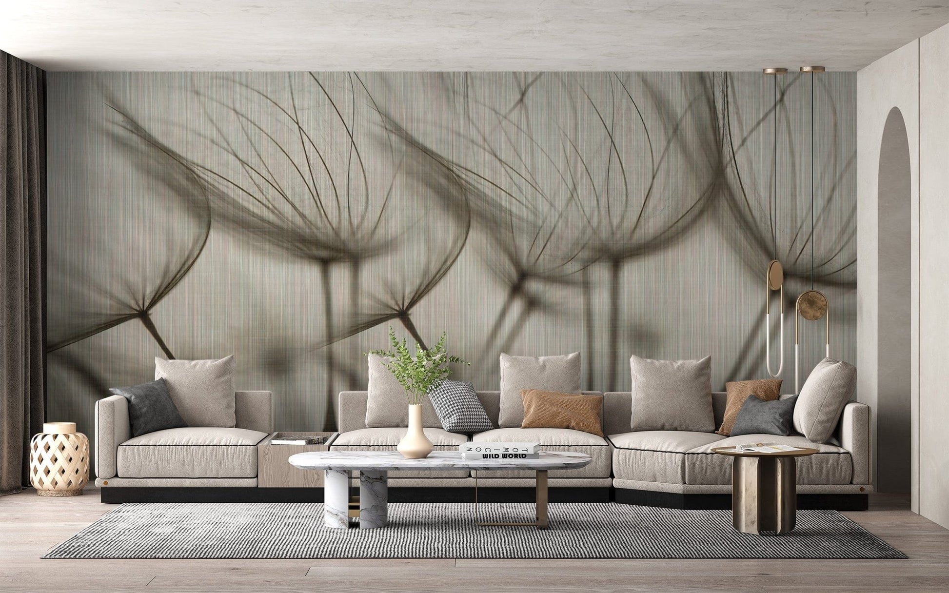 Muted floral wallpaper for home décor
