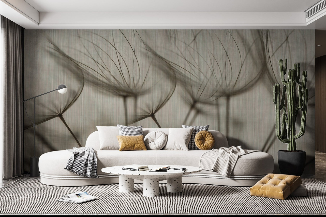 Soft botanical breeze floral wallpaper
