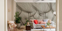 Delicate dandelion floral wall covering
