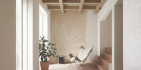 Hallway featuring Soft Botanical Prints wall mural in subtle cream leaf forms