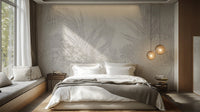 Neutral palm leaf wallpaper pattern B741
