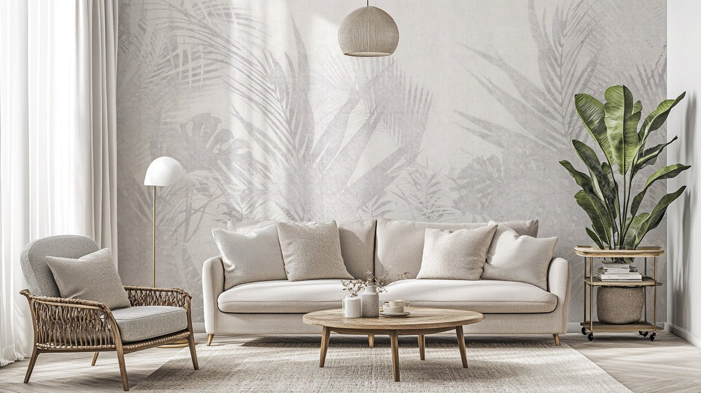 Tropical botanical leaves wall mural B741
