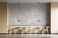 Muted tropical leaves wallpaper print B741
