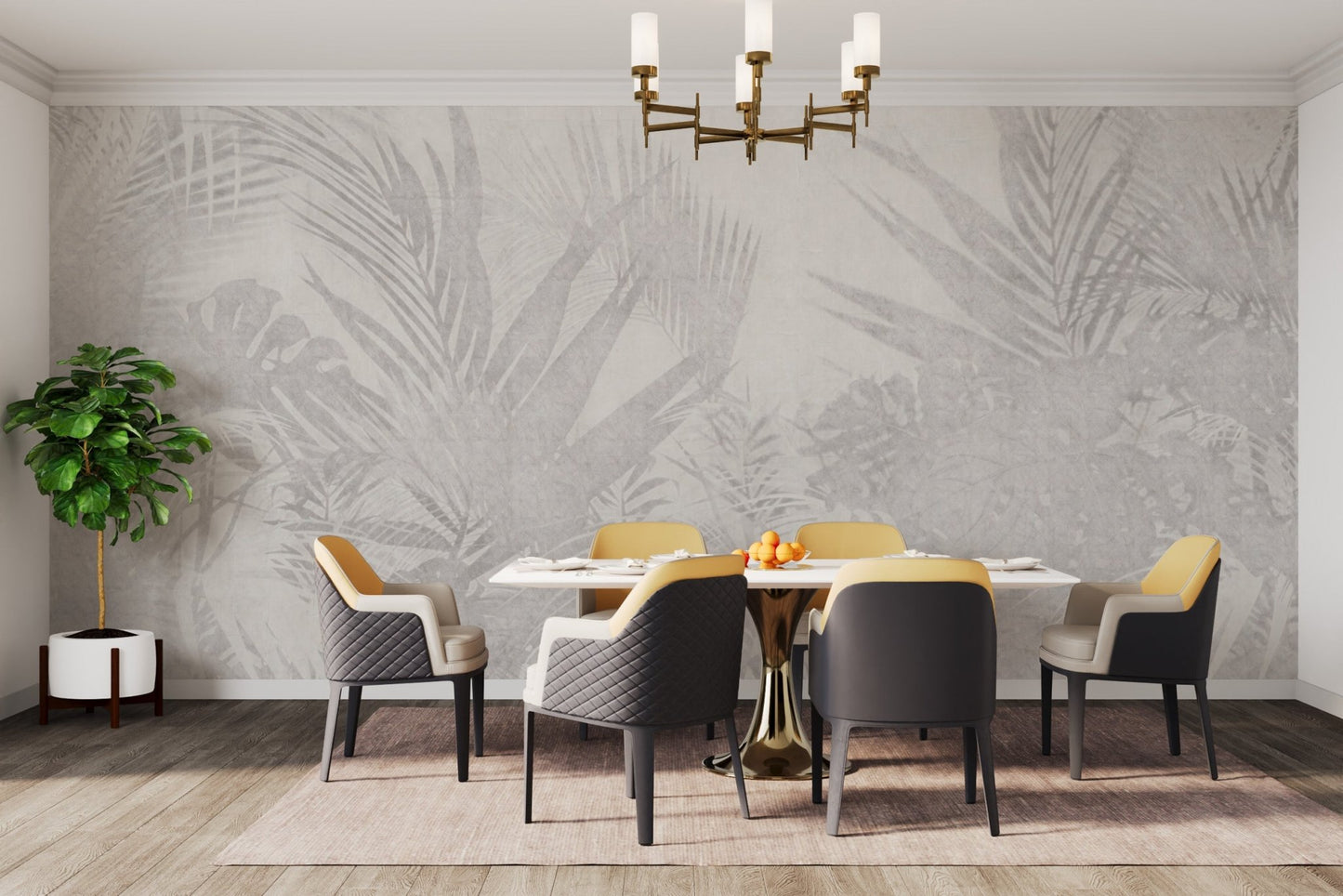 Timeless soft botanical wall design B741