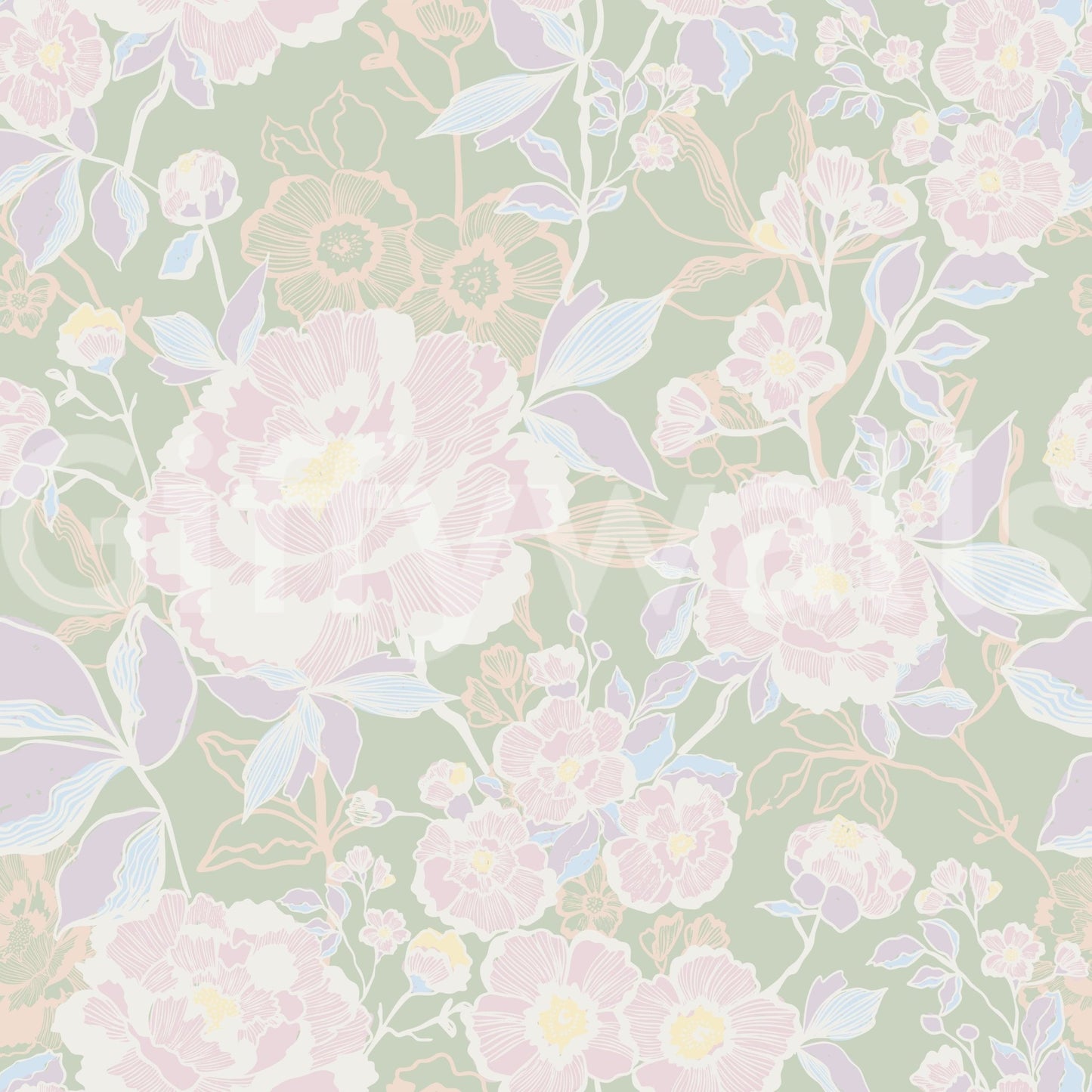 Soft Botanical Wallpaper⁠