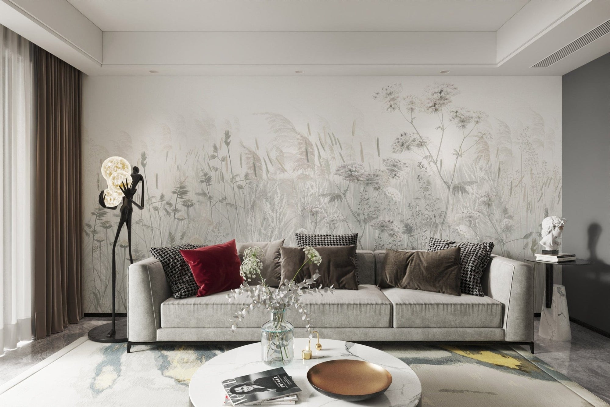 "Soft botanical wallpaper with wildflowers" D243
