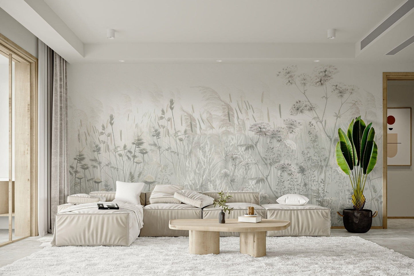 "Watercolor wildflower wallpaper design"
