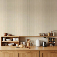 Soft Candy Stripes Canvas Muted Wallpaper in warm neutral shadesGD9212