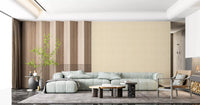 Soft Candy Stripes Canvas Wallpaper in cream and tan shades⁠GD9210