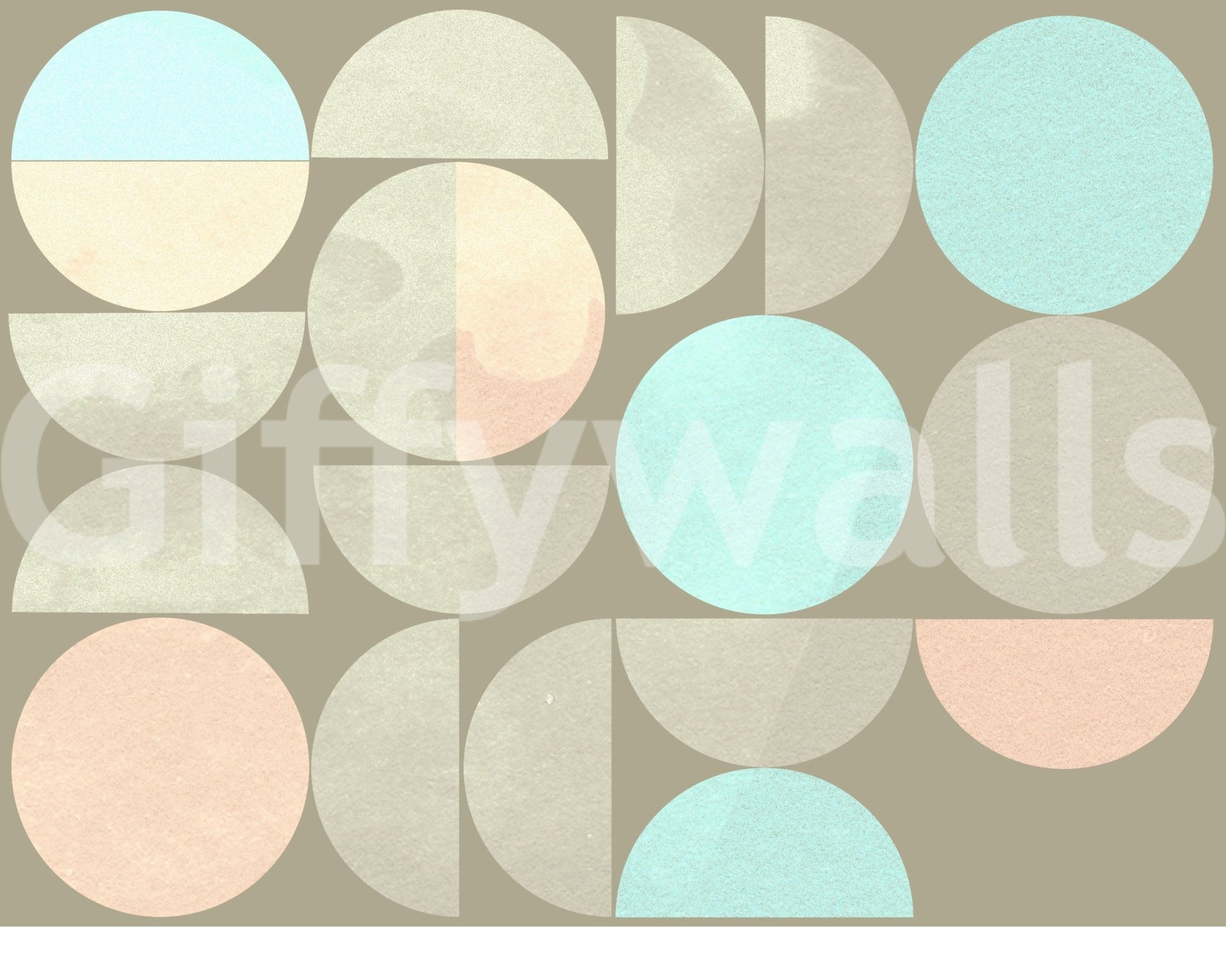 Serene Soft Circle Symphony mural wall design beige