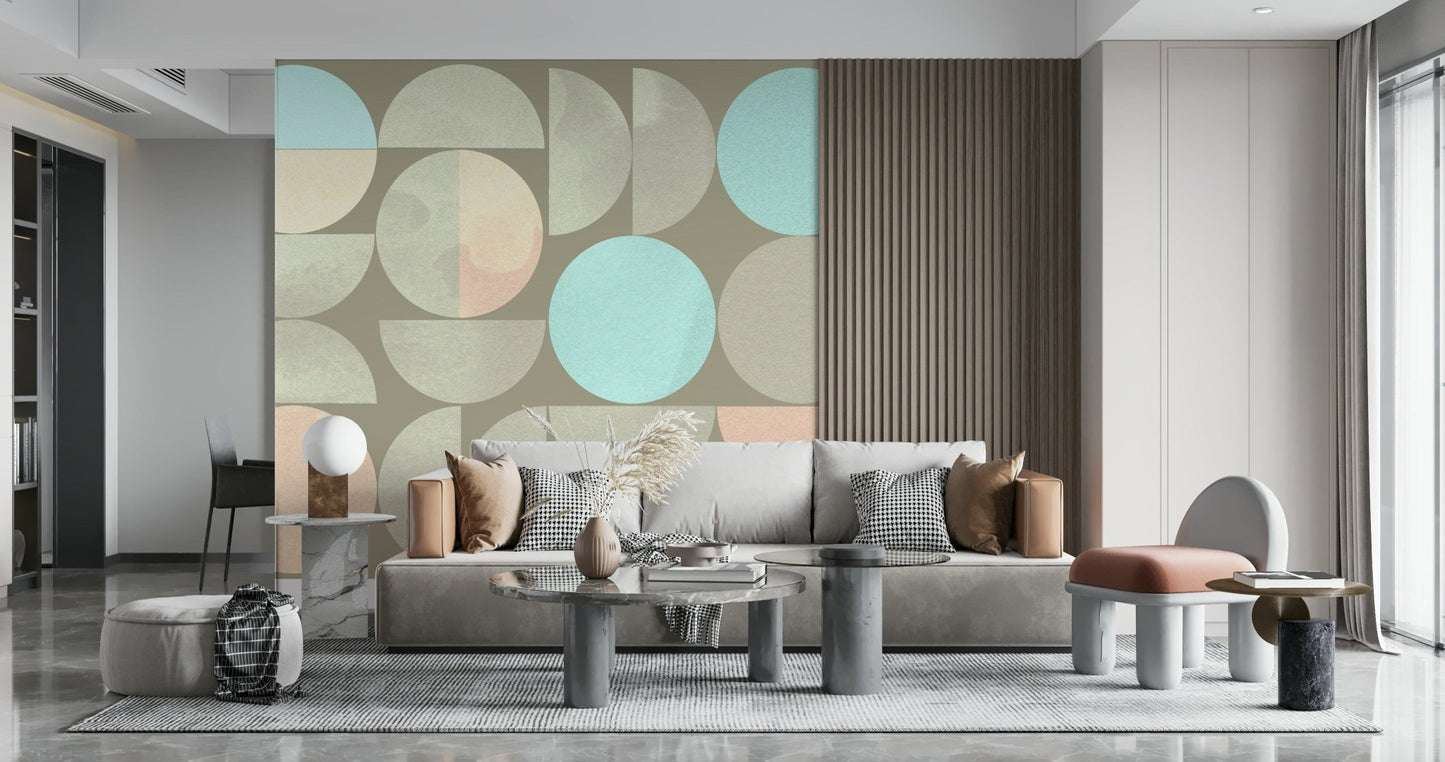 Soft Circle Symphony removable peel and stick wallpaper