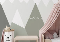 Soft Colored Kids Room Mountain Design Wallpaper - Giffywalls mountain-30