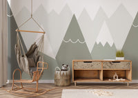 Soft Colored Kids Room Mountain Design Wallpaper - Giffywalls mountain-30