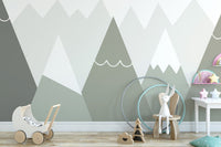 Kids room wallpaper with soft mountain design mountain-30