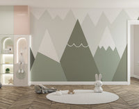 Soft Colored Kids Room Mountain Design Wallpaper - Giffywalls mountain-30
