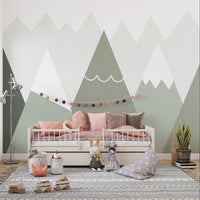 Soft tones mountain wallpaper for kids room mountain-30