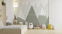Soft colored mountain wallpaper for kids room mountain-30