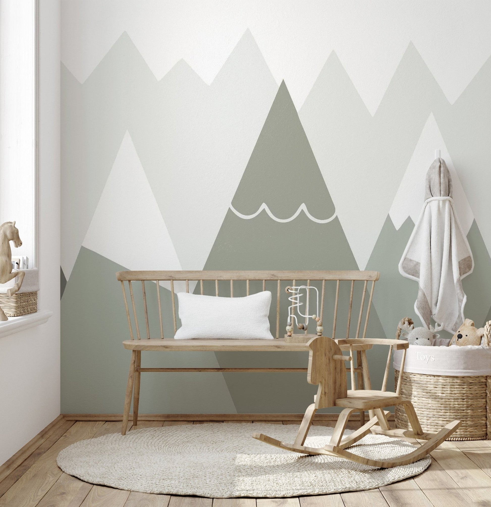 Serene mountain design wallpaper for children mountain-30