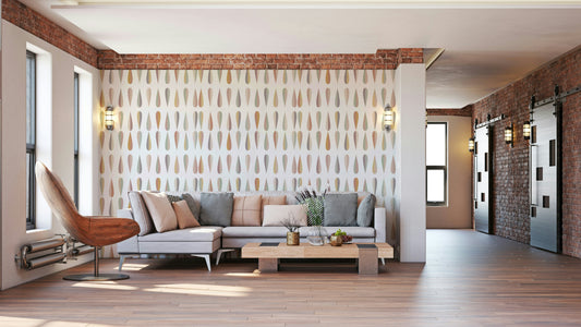 A wall mural of a peaceful drop pattern.

