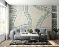 A contemplative subtle pattern wallpaper mural for a feature wall.


