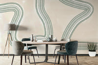 An artistic soft focus mural on minimalist wallpaper.

